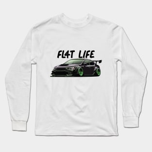 WRX STI Car Art - Subaru Impreza Widebody Modified Flat-4 JDM Car Long Sleeve T-Shirt